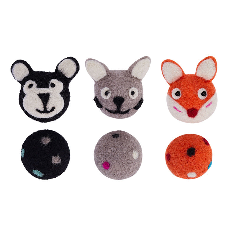 Colorful Felt Stretch Ball Cat Toy B