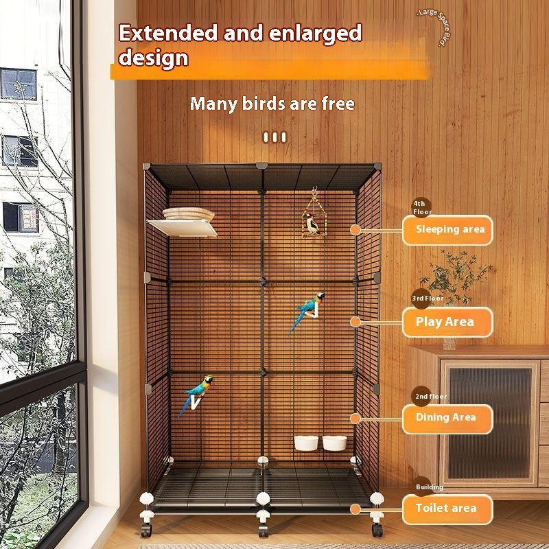 Parrot Cage New Splash-proof Home